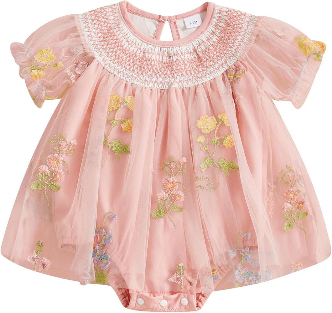 Baby Girls Tulle Tutu Dress Party Holiday Princess Dresses Infant Toddler Embroidery Flower Fairy... | Amazon (US)