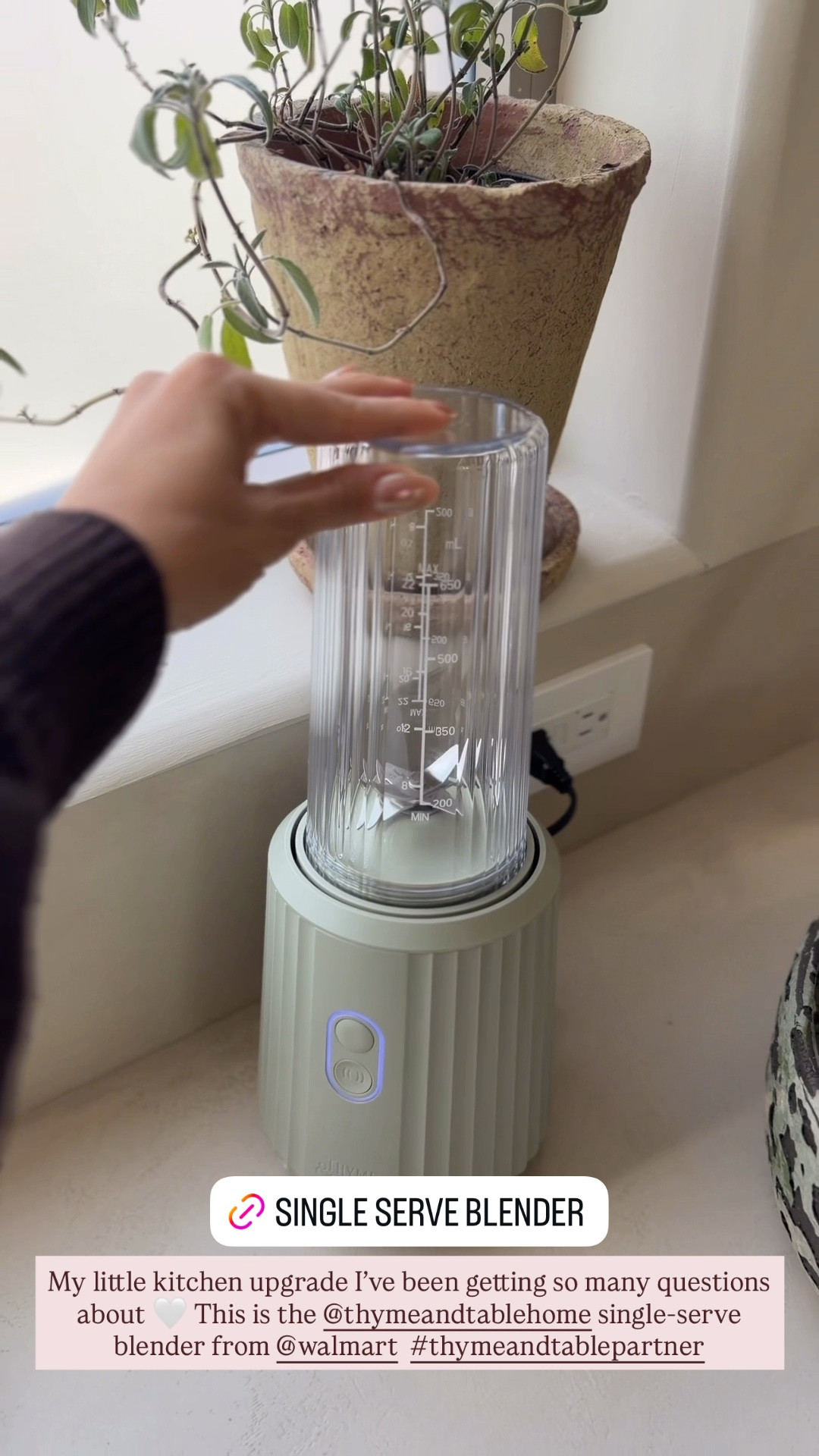 I’ve been using this personal blender  nonstop for everything throughout the day, and it works so fast and smoothly. I also love that everything is dishwasher-safe and it comes with a to-go lid so I can just grab and go—linked it here for you guys @thymeandtablehome @walmart #thymeandtablepartner

#LTKfitnessgoals #LTKdayinmylife #LTKmorningroutine