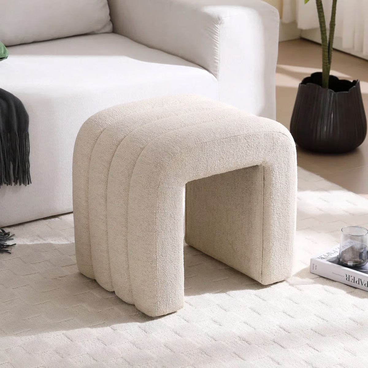 19.3" Wide Tufted Upholstered Standard Ottoman | Wayfair North America