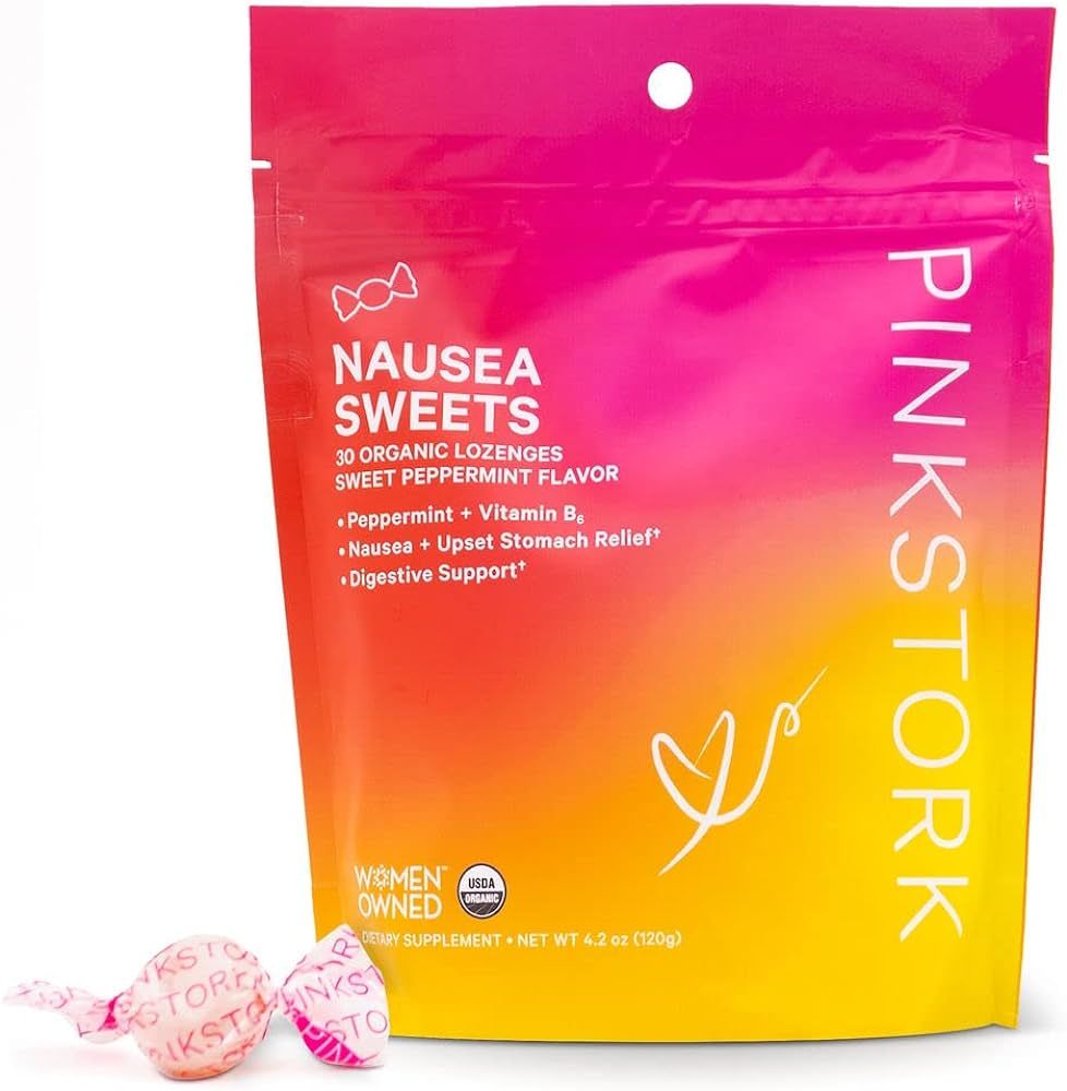 Pink Stork Organic Nausea Sweets: Sweet Peppermint Hard Candy - Pregnancy Nausea Relief - for Mor... | Amazon (US)