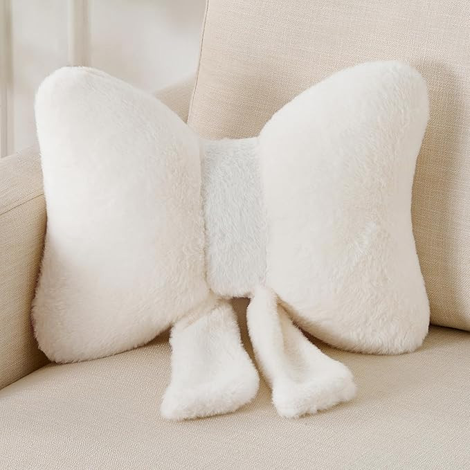 Bowknot Throw Pillows Bow Decorative Pillow Aesthetic Home Decor Knot Plush Pillows Soft Seat Cus... | Amazon (US)