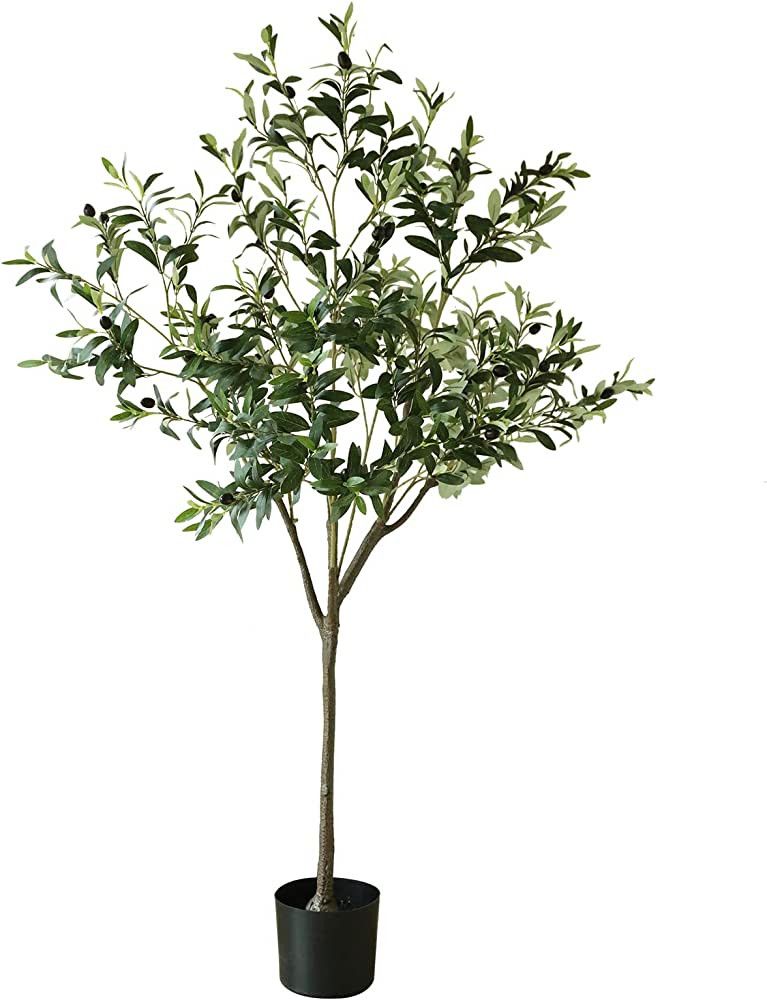 Apeair Artificial Olive Tree, Tall 60'' Faux Potted Silk Green Leaves Olive Tree with Planter, La... | Amazon (US)