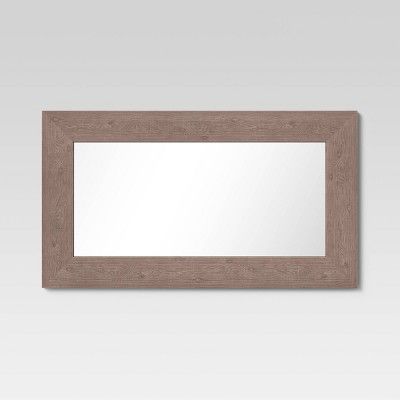 Wide Wood Wall Mirror Brown - Threshold™ | Target