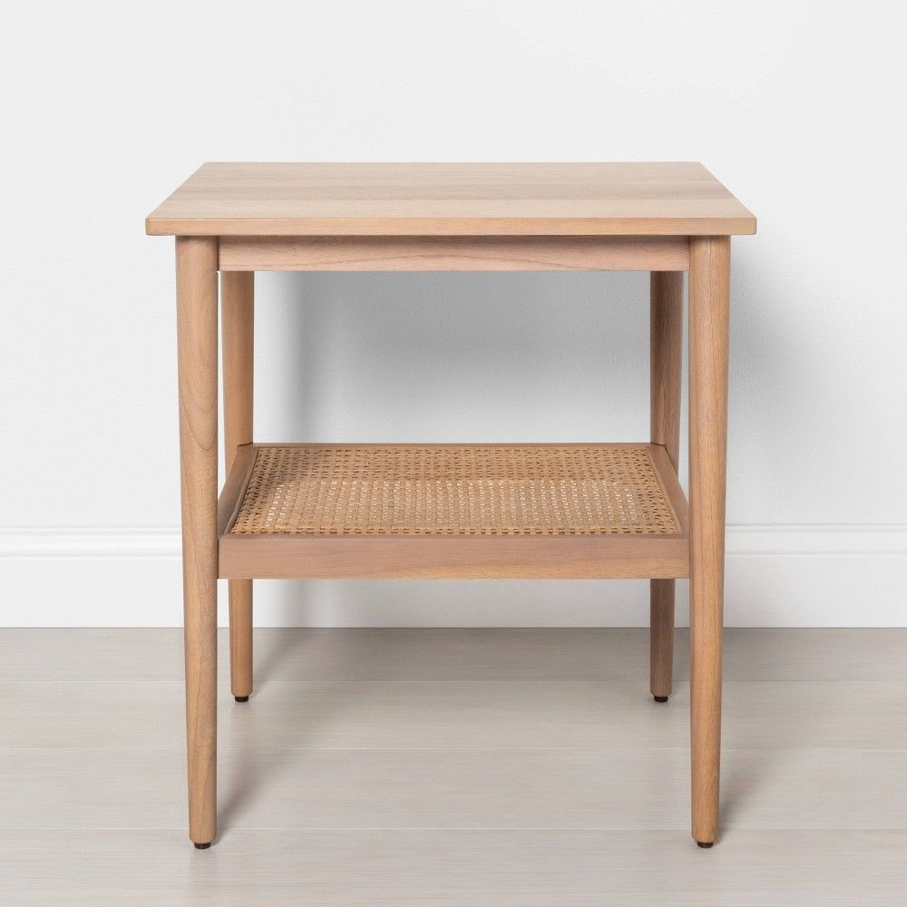 Wood & Cane Accent Table Natural - Hearth & Hand with Magnolia | Target