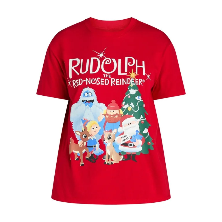 Rudolph the Red-Nosed Reindeer Women's Graphic Tee, Sizes XXS-XXL | Walmart (US)