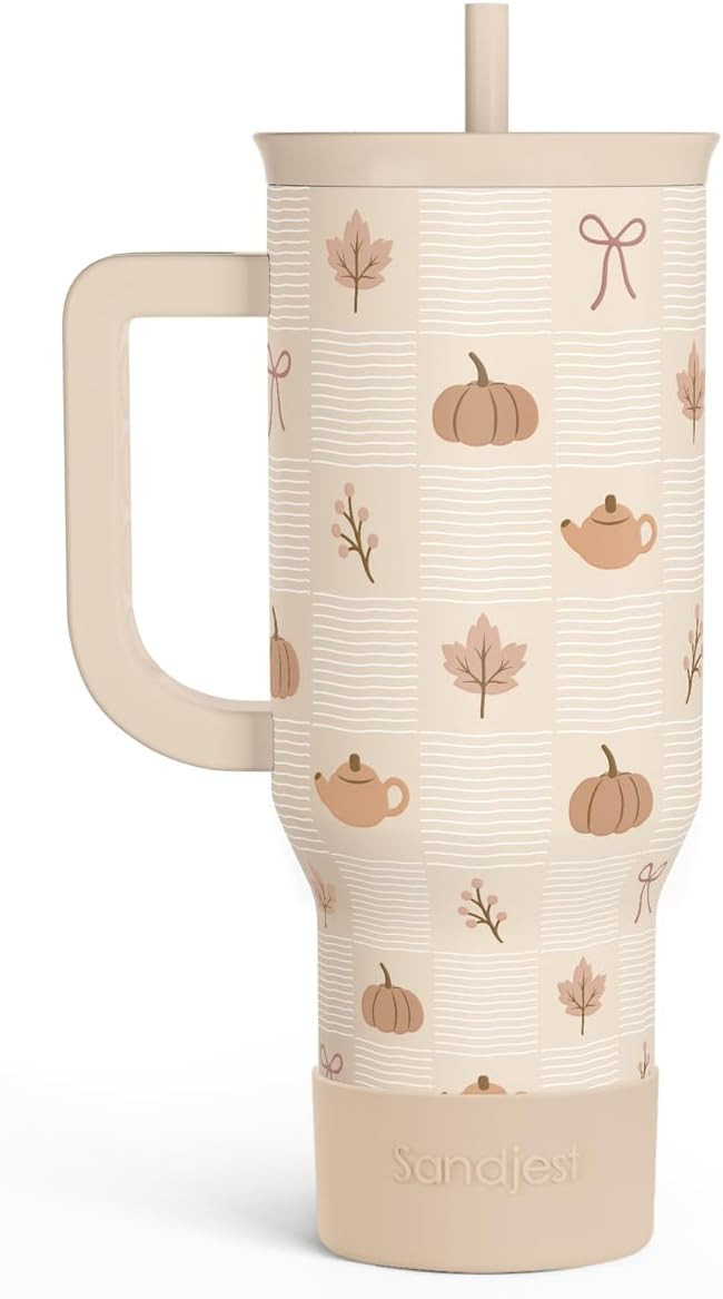 Fall Pumpkin Stainless Steel Slider Tumbler with Handle 40 Ounces with Lid, Travel Cup, Insulated Bottles for Girls Women | Amazon (US)