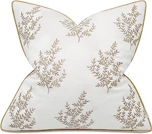 VAGMINE Embroidered Cotton Square Decorative Accent Throw Pillow Cover - for Master Bedroom, New ... | Amazon (US)