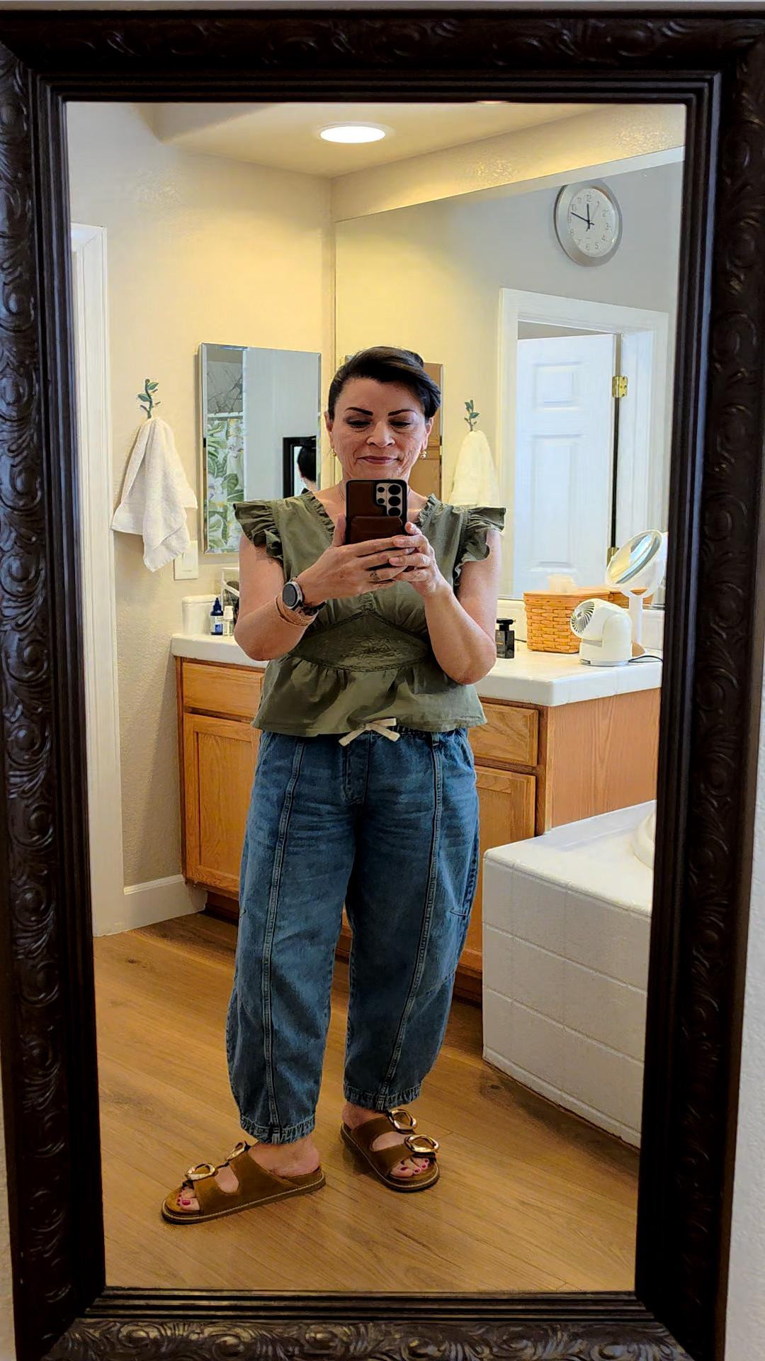 Wearing these Walmart pants again, they are so comfortable! Right now on sale for only $14! The top is from old Navy and on sale too, as well as the sandals from Target! Get it for you, get it for your Mama 💐🎁🩷#midlifefashion #over50and fabulous #mothersdaygifts

#LTKMothersDay #LTKOver40 #LTKSaleAlert