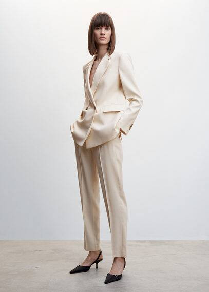 Straight suit trousers nude - Woman - XL - MANGO | MANGO (UK)