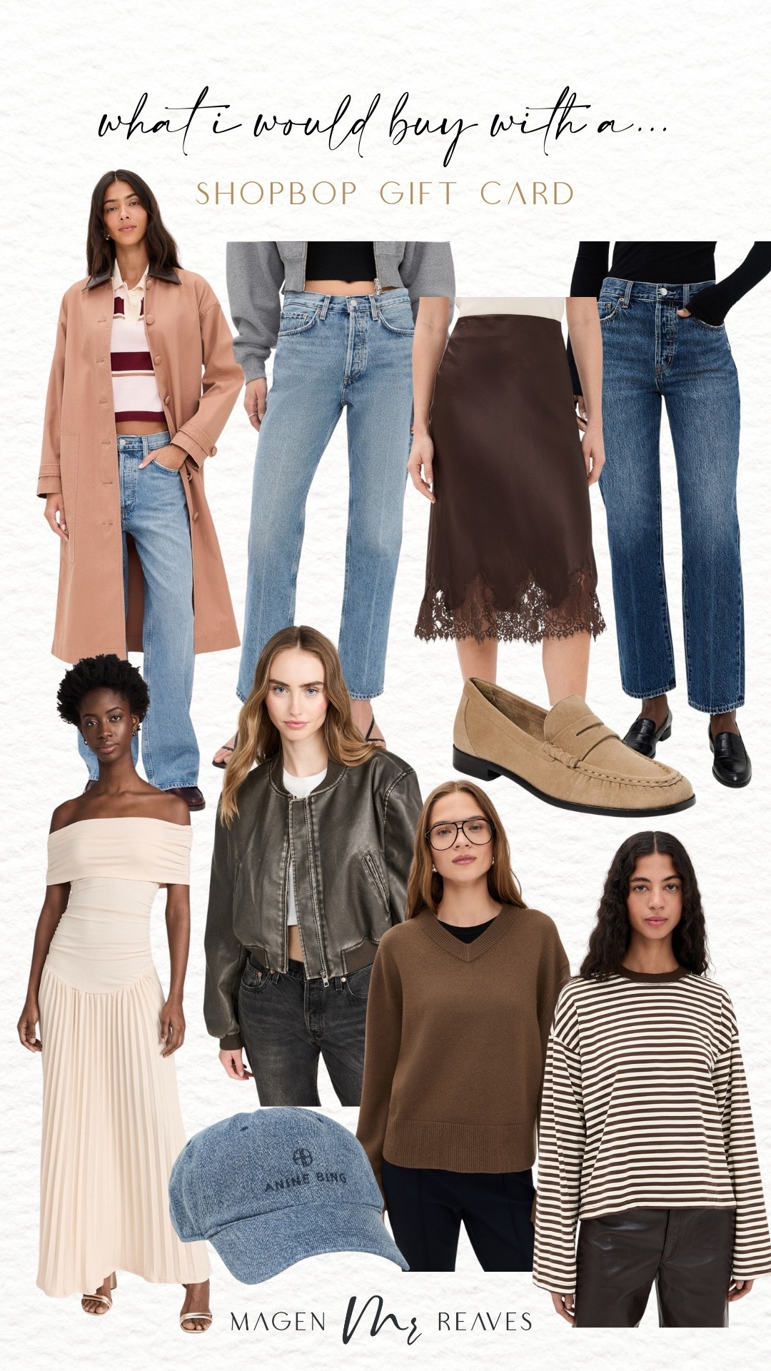 What I’d buy with a Shopbop gift card!

Winter style, Agolde jeans, bomber jacket, barn jacket, pullover sweater 

#LTKPetite #LTKSeasonal #LTKootd