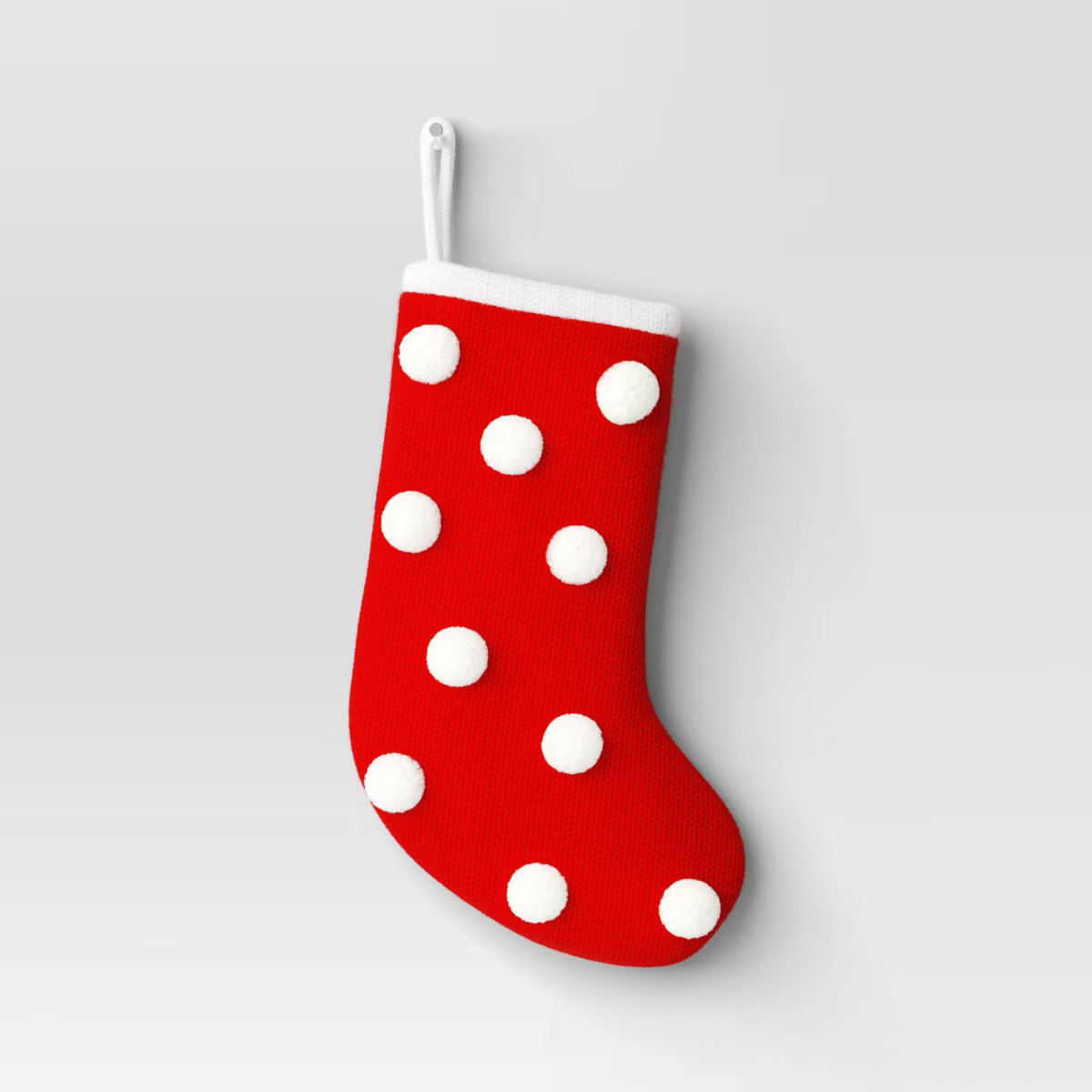 20" Christmas Knit Stocking White Poms/Red Base - Wondershop™ | Target