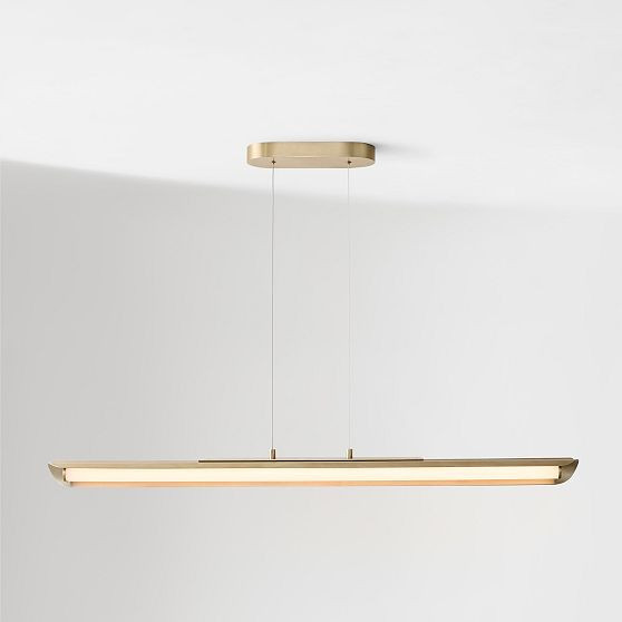 Adele LED Linear Chandelier, 48"", Antique Brass | West Elm (US)