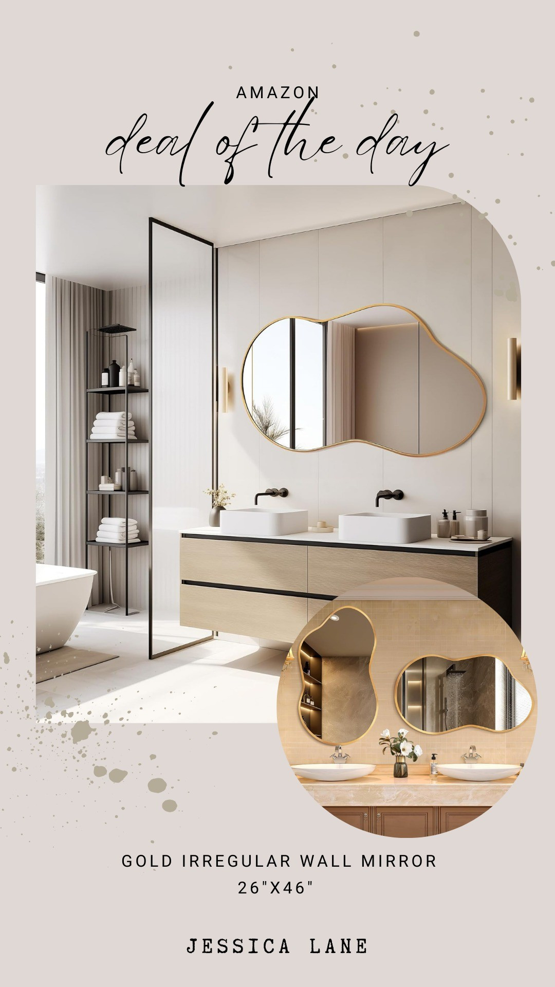 Make a striking statement with this large, irregular-shaped mirror. Its organic form adds an artisanal, architectural element to any wall.#irregularmirror #golddecor #statementmirror #amazonfinds #wallart

#LTKHome #LTKSaleAlert #LTKBeauty