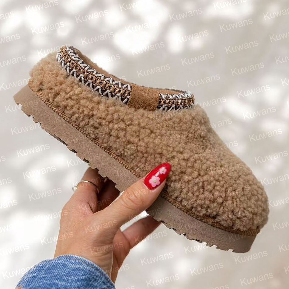 Tasman Maxi Curly Tazz Slippers Platform mustard seed Chestnut Sand Fur Slides Sheepskin Ultra Mi... | DHGate