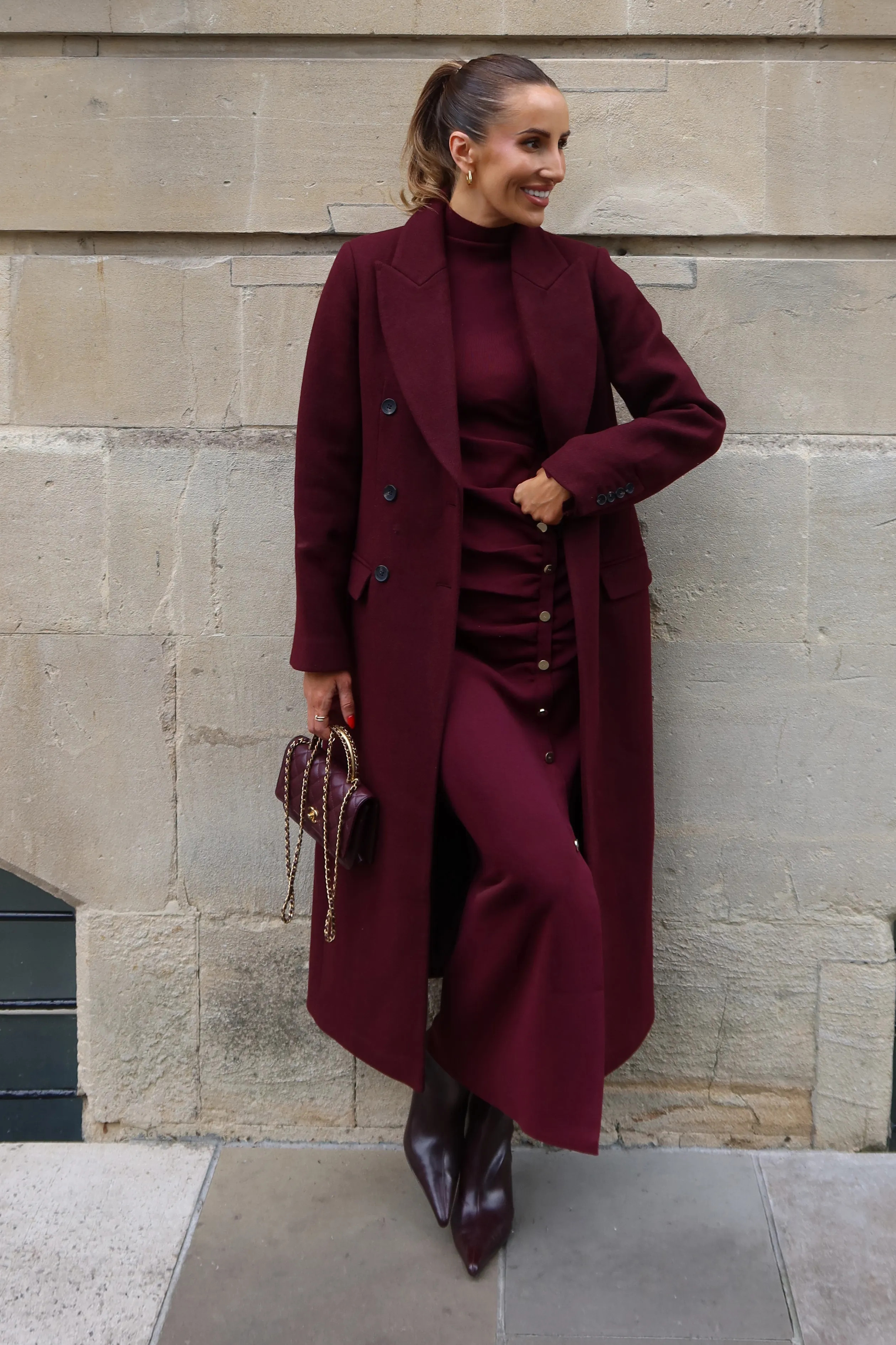 Forever Wool Double Breasted Tailored Midi Coat | PrettyLittleThing US