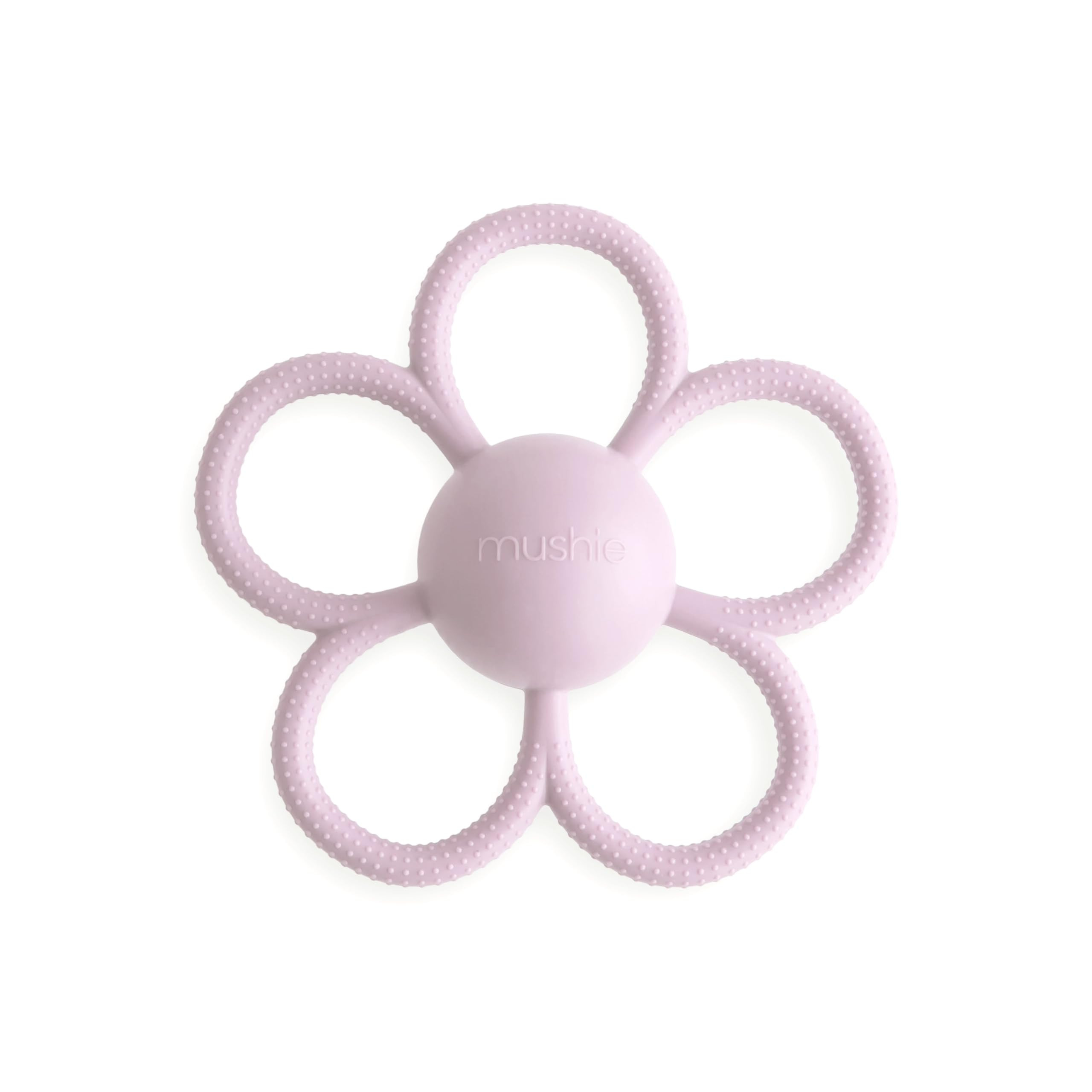 mushie Silicone Baby Daisy Rattle Teether Toy (Soft Lilac) | Amazon (US)