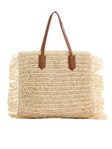 'Alissa' Rattan Tote Bag with Straw (2 Colors) | Goodnight Macaroon