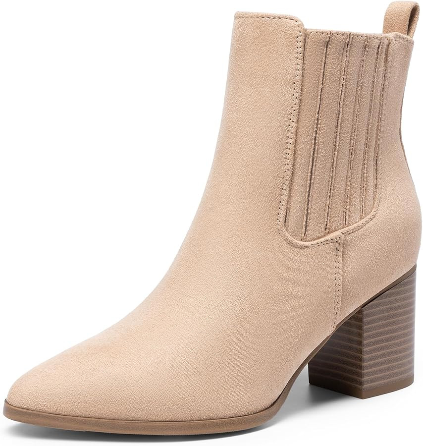 DREAM PAIRS Women's Ankle Boots Pointed Toe Chunky Block Heel Ankle Bootie Fall Short Booties Sho... | Amazon (US)