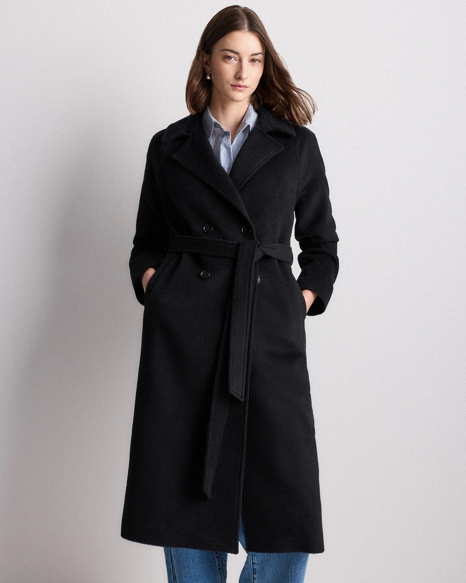Camel Hair Double-Breasted Long Wrap Coat | Quince