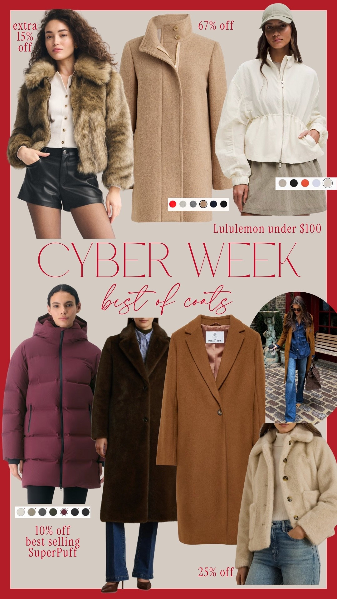 Cyber Sale - Best of costs! Best selling coats on major sale 

Use code CYBERAF for extra 15% off the Abercrombie faux fur coat

#LTKSaleAlert #LTKCyberWeek #LTKSeasonal