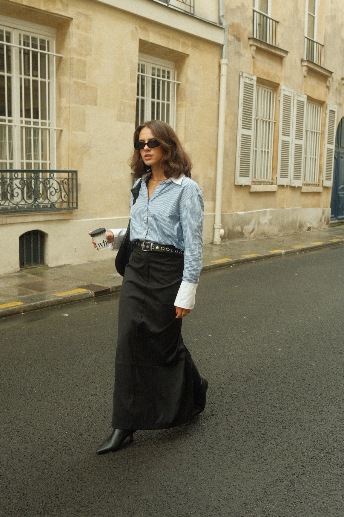 Back to work kind of outfit for Paris Fashion Week 🤍

H&M poplin shirt, Maxi tailored skirt, black knee high boots, studded belt 

#LTKuk #FashionMonth #LTKautumn