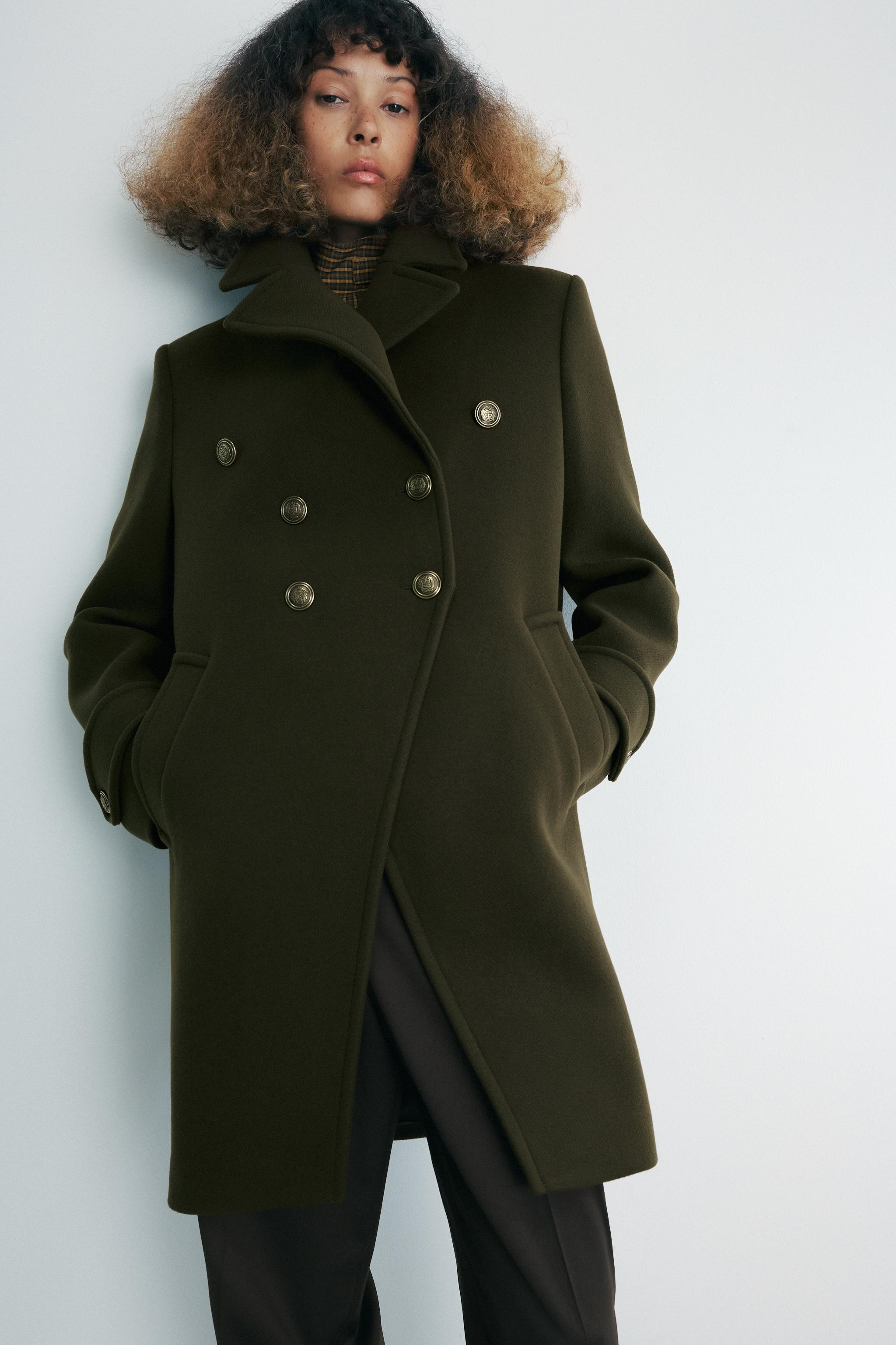 ASYMMETRIC WOOL BLEND BUTTON COAT ZW COLLECTION | Zara US