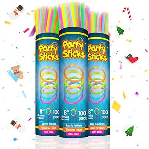 PartySticks Glow Sticks Party Supplies 300pk - 8 Inch Glow in The Dark Light Up Sticks Party Favo... | Amazon (US)