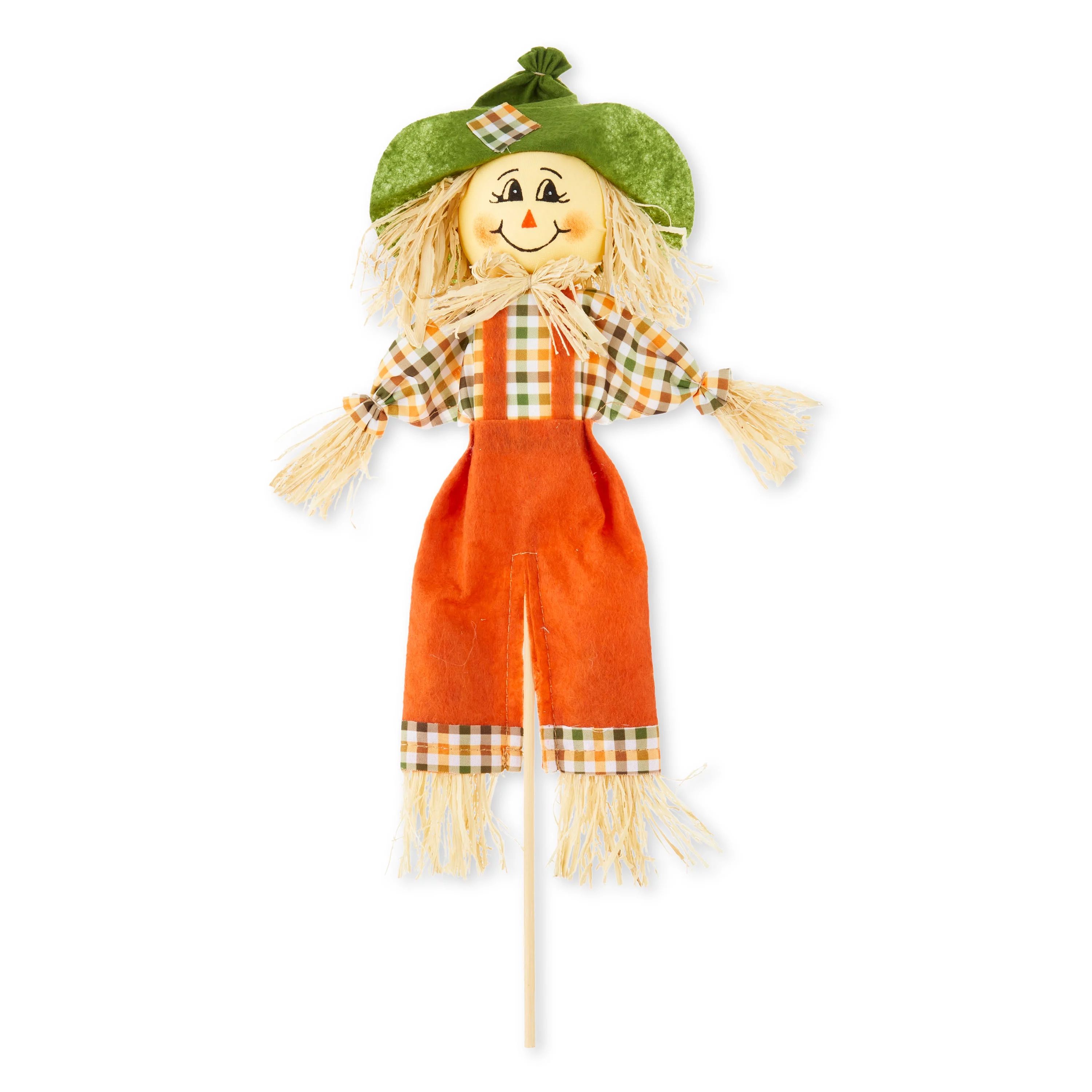 Harvest Scarecrow Pick Decoration, Fabric, Multicolor, 14", by Way To Celebrate | Walmart (US)