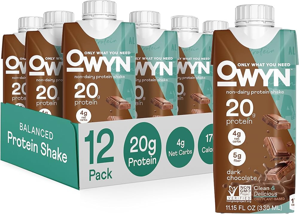OWYN 20g Protein Shake, Chia Flax and Pea vegan protein blend with Prebiotics, Superfood Greens, ... | Amazon (US)