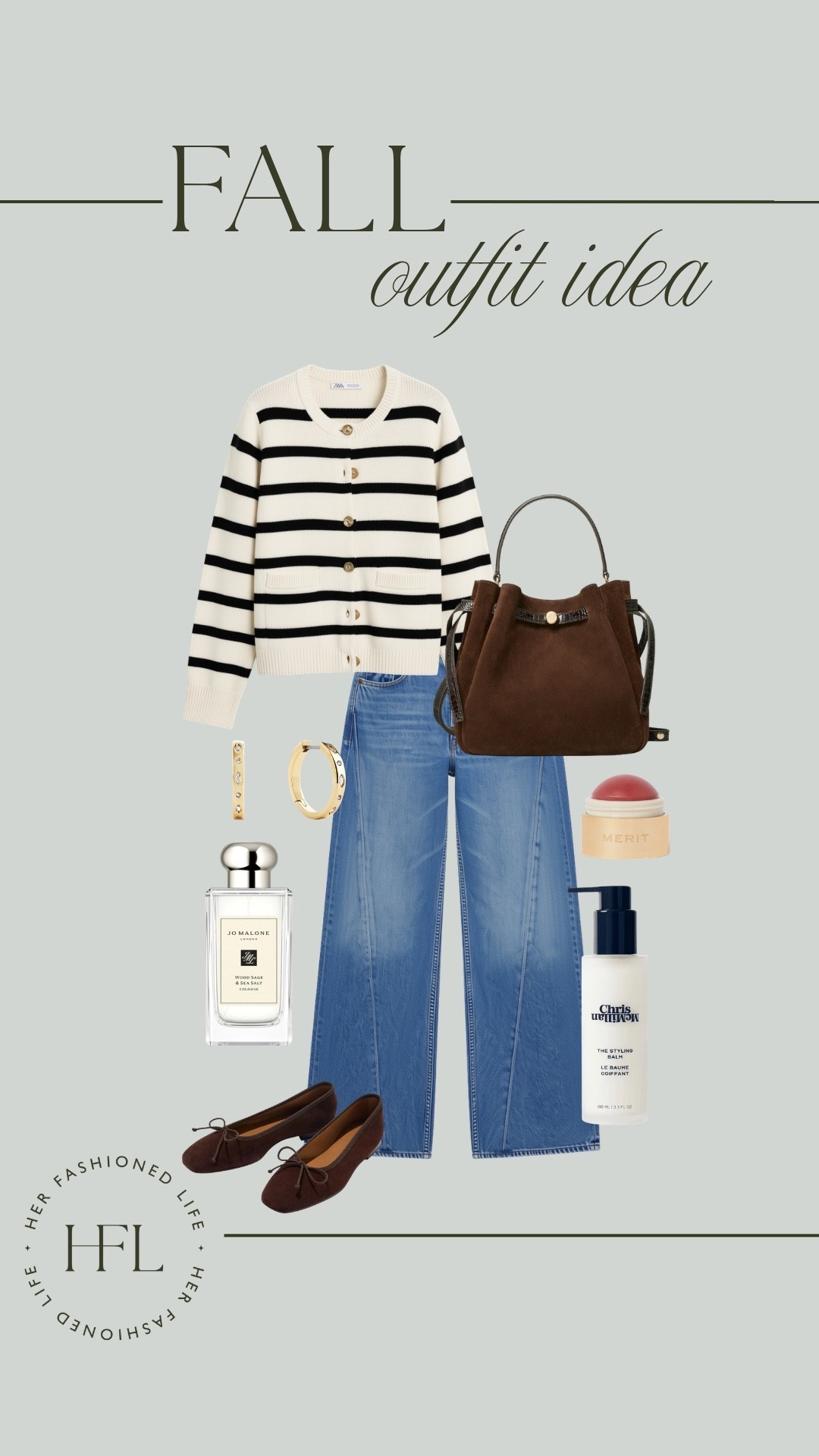 Fall outfit idea! -MOTHER jeans that I love -cashmere striped cardigan -chocolate brown suede bag -chocolate brown ballet flats

#LTKootd #LTKOver40 #LTKSeasonal