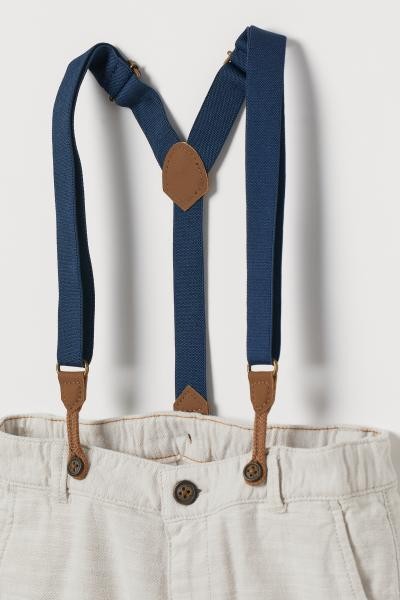 Shirt with Bow Tie and Shorts - Beige/striped - Kids | H&M US | H&M (US + CA)