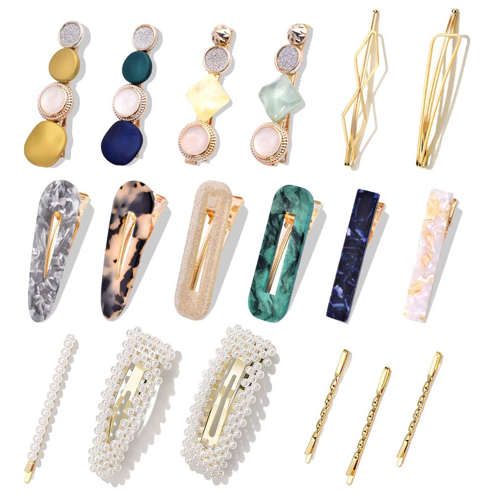 20 Pcs Macaron Hair Clips - Acrylic Resin Hair Barrettes Hairpins for Women, Cehomi Fashion Artifici | Amazon (US)