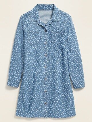 Long-Sleeve Floral Shirt Dress for Girls | Old Navy (US)