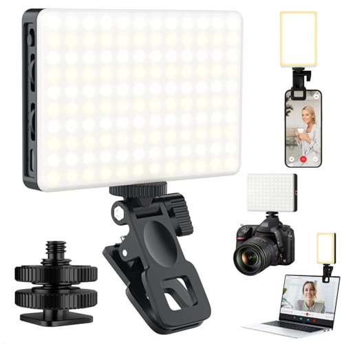 Singwil 120 LED Selfie Light for iPhone, Portable Phone Light with Clip & Camera Tripod Adapter - 5000mAh Rechargeable, 3 Lighting Modes, CRI 97+ for Video Recording, TikTok, Tripod Mount Rings | Amazon (US)