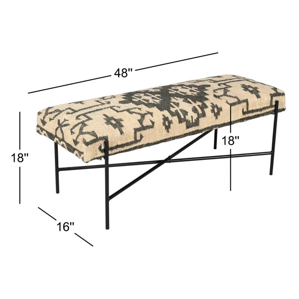 Branford Handmade Jute Bench with Metal Legs | Wayfair North America