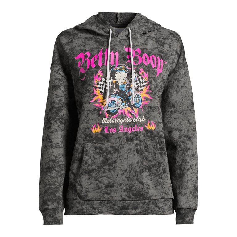 Betty Boop Women's Born to Ride Hoodie with Long Sleeves, Size XS-3XL - Walmart.com | Walmart (US)