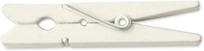 LWR CRAFTS Wooden Small Clothespins 1-7/8" 4.8cm 50 Pieces Per Pack (White) | Amazon (US)