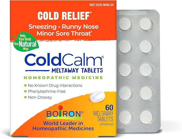 Boiron ColdCalm Tablets for Relief of Common Cold Symptoms Such as Sneezing, Runny Nose, Sore Thr... | Amazon (US)