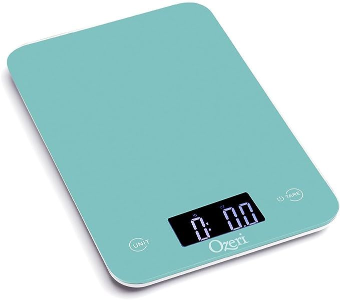 Ozeri Touch Professional Tempered Glass Digital Kitchen Scale, Teal Blue | Amazon (US)