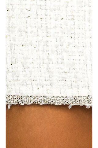 NBD Lola Mini Skirt in White Metallic from Revolve.com | Revolve Clothing (Global)