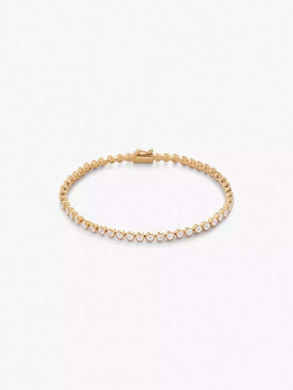 Diamond Essential 18ct yellow gold-plated vermeil tennis bracelet | Selfridges