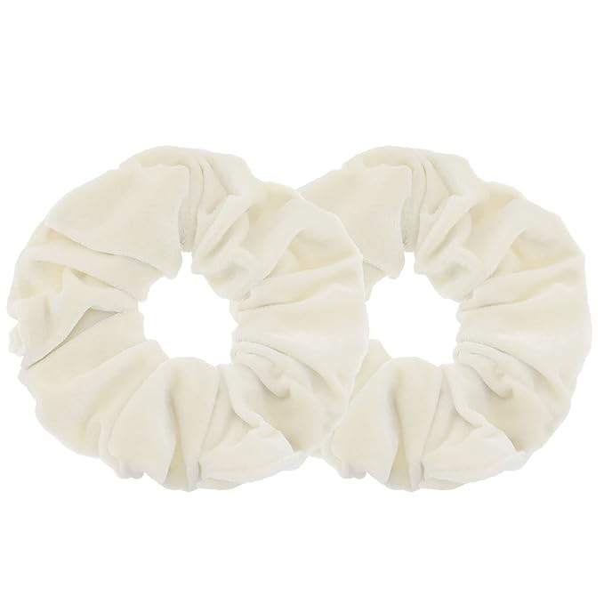 2 Pcs Large Size Beige Color Scrunchies for Thick Hair Women Girls' Hair Ties Hair Accessories | Amazon (US)