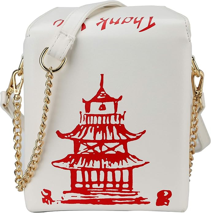 Tower Print Crossbody Shoulder Bag,Pu Chinese Takeout Box Totes Purse for Women | Amazon (US)