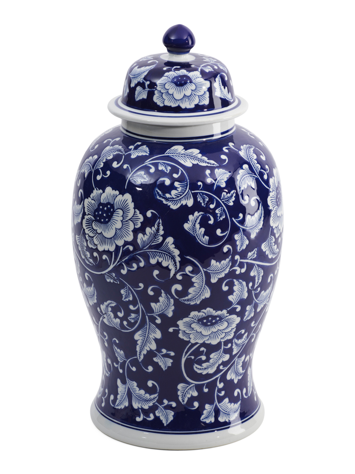 21in Floral Chinoiserie Ceramic Jar With Lid | Marshalls
