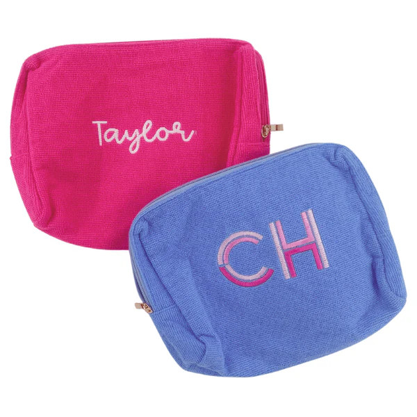 Embroidered Terry Pouch | Sprinkled With Pink