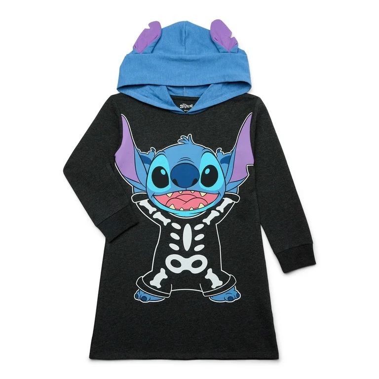 Stitch Girls Cosplay Hoodie Dress with Long Sleeves, Sizes 4-18 | Walmart (US)