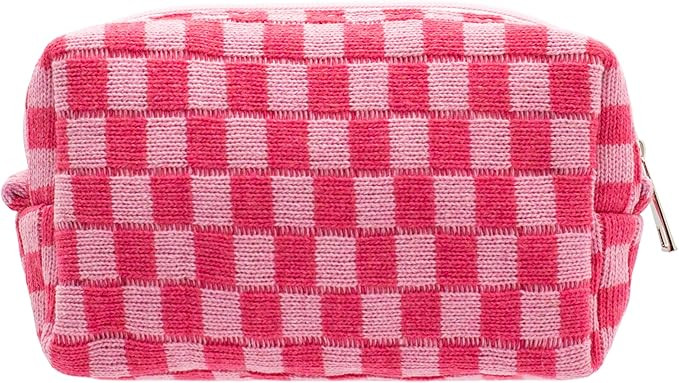 PAZIMIIK Checkered Makeup Bag for Purse Portable Zipper Make Up Pouch Small Cosmetic Case for Tra... | Amazon (US)