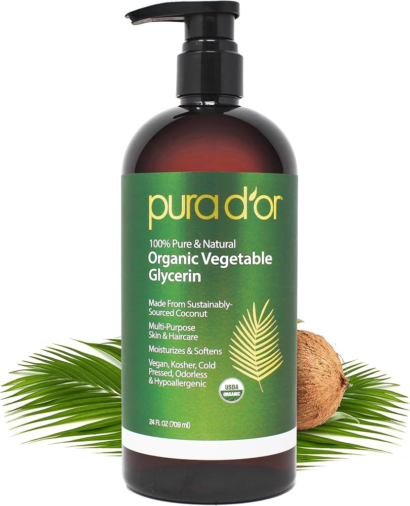 PURA D'OR 24 Oz ORGANIC Vegetable Glycerin - Derived From Coconut - Clear & Odorless - 100% Pure ... | Amazon (US)