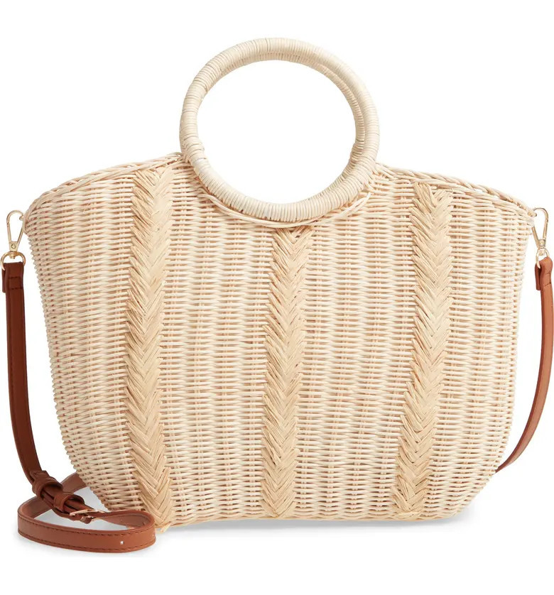 Woven Top Handle Rattan Satchel | Nordstrom