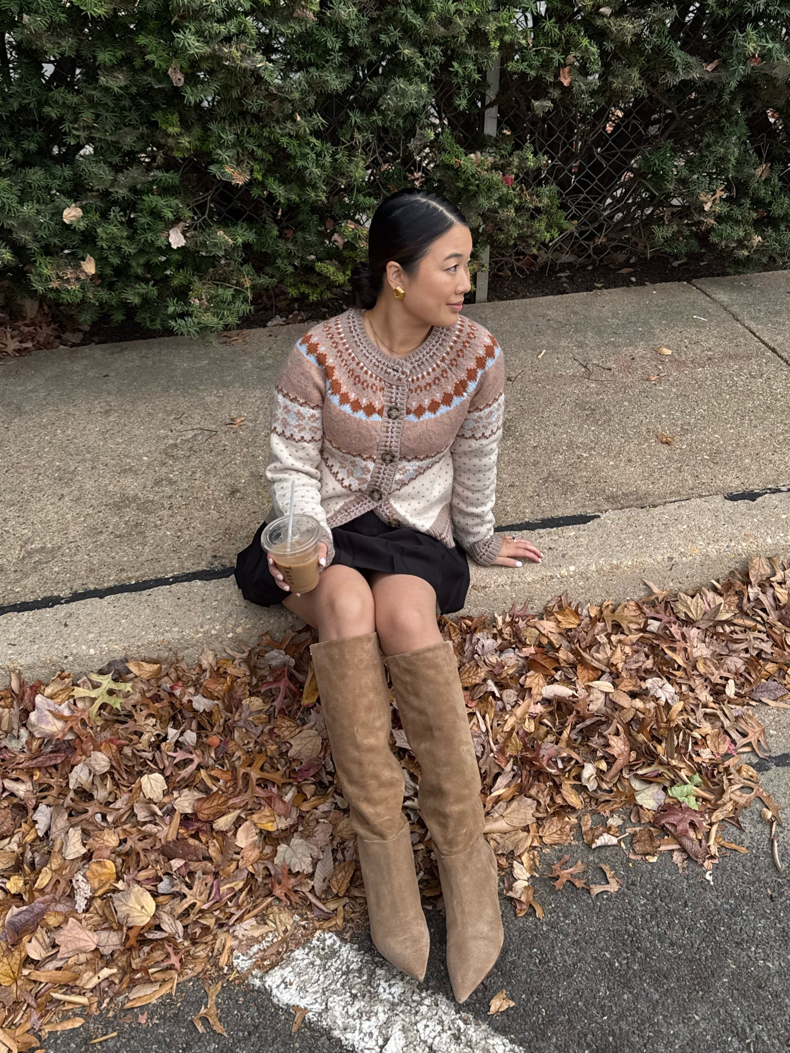 Fall outfit inspo. Cardigan. Pleated skirt. Suede boots  

#LTKSaleAlert #LTKCyberWeek #LTKGiftGuide